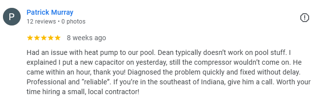 Heat Pump repair review in Hidden Valley, Indiana