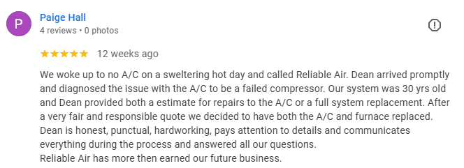 Air conditioner and furnace install review