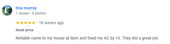 Air conditioning repair review